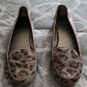GAP brand grey leopard cowhair flats
